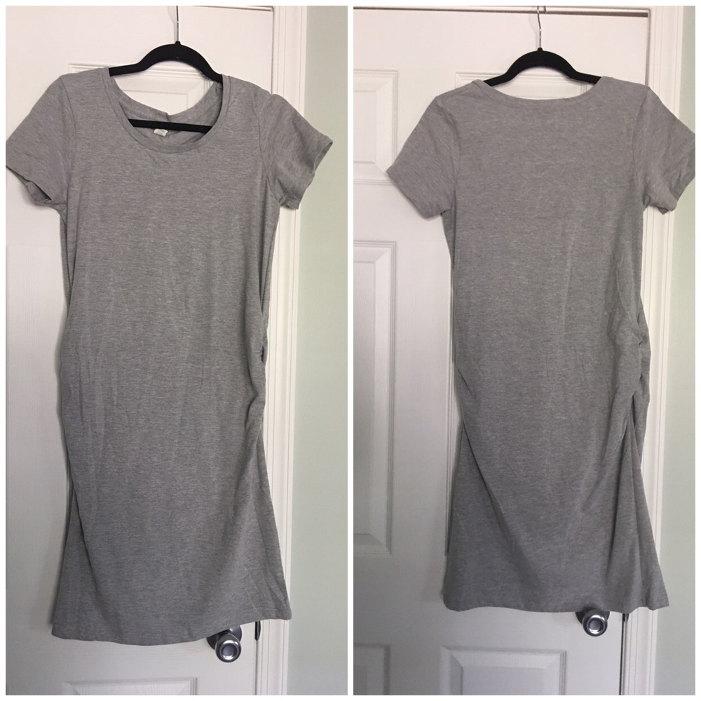 Light Gray Maternity T-shirt Dress